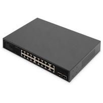 Digitus 16+2 Port 10/100/1000Mbps + 2 Gigabit SFP PoE Switch - Unmanaged - Gigabit Ethernet (10/100/1000) - Vollduplex - Rack-Einbau - 1U (DN-95358)