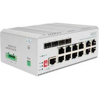 Digitus 8 Port Gigabit Ethernet Netzwerk Switch, Industrial, L2 managed, 4 SFP Uplink. Switch-Typ: Managed, Switch-Ebene: L2. Basic Switching RJ-45 Ethernet Ports-Typ: Gigabit Ethernet (10/100/1000), Anzahl der basisschaltenden RJ-45 Ethernet Ports: 8, Konsolen-Port: RJ-45. Vollduplex. MAC-Adressentabelle: 8000 Eintragungen, Routing-/Switching-Kapazität: 24Gbit/s. Netzstandard: IEEE 802.3, IEEE 802.3ab, IEEE 802.3u, IEEE 802.3x, IEEE 802.3z. DC input Spannung: 12 - 55 V (DN-651145)