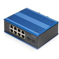 Digitus Industrial 8 + 2 -Port Gigabit Ethernet PoE Switch. Switch-Typ: Unmanaged. Basic Switching RJ-45 Ethernet Ports-Typ: Gigabit Ethernet (10/100/1000), Anzahl der basisschaltenden RJ-45 Ethernet Ports: 8, Anzahl installierten SFP Module: 2. Vollduplex. MAC-Adressentabelle: 4000 Eintragungen, Routing-/Switching-Kapazität: 1Gbit/s. Netzstandard: IEEE 802.3af. DC input Spannung: 48 - 57 V. Power over Ethernet (PoE) (DN-651151)