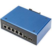 Digitus Industrial 4+2 -Port L2 managed Gigabit Ethernet Switch. Switch-Typ: Managed, Switch-Ebene: L2. Basic Switching RJ-45 Ethernet Ports-Typ: Gigabit Ethernet (10/100/1000), Anzahl der basisschaltenden RJ-45 Ethernet Ports: 4, Anzahl installierten SFP Module: 2. Vollduplex. MAC-Adressentabelle: 4000 Eintragungen, Routing-/Switching-Kapazität: 1Gbit/s. Netzstandard: IEEE 802.3x. DC input Spannung: 12 - 48 V (DN-651154)