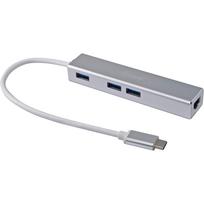 Equip 13348107101 USB-C to 3-port USB 3.0 Hubs with Gigabit adapter, USB 3.2 Gen 1, USB Type-A, WLAN