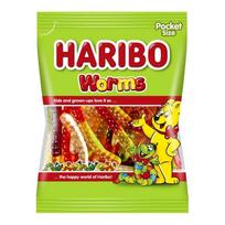 HARIBO guminukai WORMS, vaisių skonio, 100 g., HARI7737