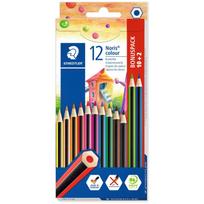Staedtler Noris colour 185 Buntstift Schwarz - Blau - Braun - Grün - Magenta - Orange - Pfirsich - Violett - Rot - Gelb 12 Stück(e) (185 C12P)