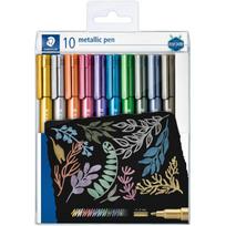 STAEDTLER Permanent-Marker Metallic, Rundspitze, 10er Etui Strichstärke: 1 - 2 mm, pigmentierte Tinte, - 1 Stück (8323 TB10)