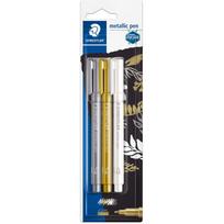 STAEDTLER Permanent-Marker Metallic, Rundspitze, 3er Blister Strichstärke: 1 - 2 mm, pigmentierte Tinte, - 1 Stück (8323-S BK3)