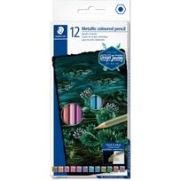 STAEDTLER Buntstife Metallic, 12er Kartonetui sechseckig, für metallisch schimmernde Effekte (146M C12)