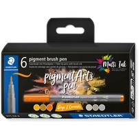 Staedtler Pigment Arts Brush Pen Greys & Caramels Filzstift Braun - Grau 6 Stück(e) (371 C6-4)