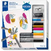 STAEDTLER Zeichenset Line Art & Botanical Set, 10-teilig Inhalt: 6x Fasermaler pigment brush pen (371-99,-431,-16, - 1 Stück (61 371-2)