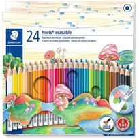 STAEDTLER Buntstift Noris Club erasable, 24er Kartonetui radierbarer Buntstift, mit Minenschutzmantel (ABS) (144 50NC24)