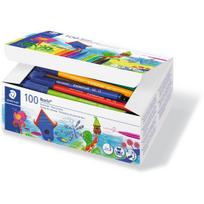 STAEDTLER Fasermaler Noris Club, 100er Schulbox Minenstärke: 1,0 mm, rund, Tinte mit Lebensmittelfarbe, - 1 Stück (326 C100)