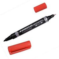 STAEDTLER Lumocolor Duo - Rot - Feine/ runde Spitze - Schwarz - Rot - 1,5 mm - Universal - Deutschland