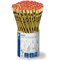STAEDTLER Bleistift Noris mit Radierer, 72er Köcher Härtegrad: HB, Minenstärke: ca. 2 mm, gelb/schwarz lackiert, - 1 Stück (122 KP72)
