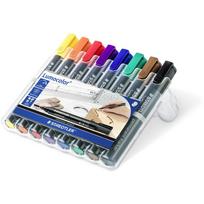 STAEDTLER Lumocolor Permanent-Marker 352, 8er Etui Strichstärke: ca. 2,0 mm, Rundspitze, wasserfest, nachfüll - 1 Stück (352 WP8)