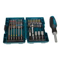 Sukimo antgalių rinkinys su terkšline rankena Makita E-25096, 44 vnt.