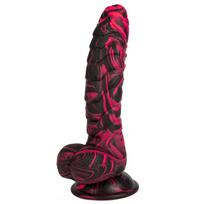 SuperLove Monster Dracarys Liquid Silicone Dildo Long Red-Black