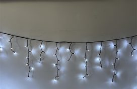 Žybsinti elektrinė girlianda VARVEKLIS,IP44,500LED,31V,6W,šaltai balta sp,8rež, sujungiama 19,8x0,7m