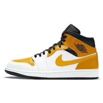 Air Jordan 1 Mid University Gold Vyriški sportbačiai Balti Juodi 554724-170 43