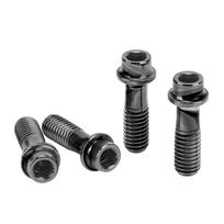 4 vnt. Dviračio stabdžių svirties tvirtinimo varžtai M6x18mm Titano lydinio Lengvi dviračio varžtai Kalnų dviračio priedai Juodi juoda