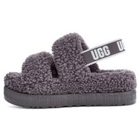 UGG Oh Fluffita Audinio Patogūs Paprasti Basutės Moteriškos basutės Pilkos 1120876-SHA 40