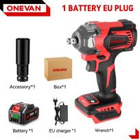 ONEVAN  Besišepetėlis Elektrinis Smūginis Veržliasukis 1/2'' Belaidis Atsuktuvas Ličio-Jonų Baterija Galios Įrankis Makita 18V Baterijai 1 Battery EU Plug