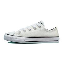 Converse Chuck Taylor All Star Low GS Winter Glitter Kids Sneakers White Silver Black 672099C 28