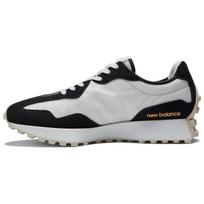 New Balance 327 MS327SO sportbačiai vyrams, ryškiai abrikosinės spalvos, balti, odiniai 43