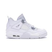 Air Jordan 4 Retro GS Pure Money 2017 Vaikų sportbačiai Balti Metaliniai-Sidabriniai Grynai-Platininiai 408452-100 40