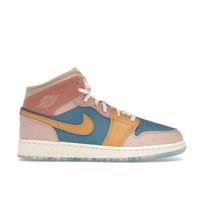 Air Jordan 1 Mid SS GS Zen Vaikams Sportbačiai Mėlyni Aegean-Storm Hemp FN7452-400 37.5