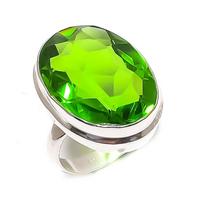 Peridoto brangakmenis 925 prabos sidabro papuošalas žiedas 7 dydis green