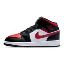 Air Jordan 1 Mid GS Juodi Ugnies Raudoni Vaikų Sportbačiai Balti 554725-079 37.5