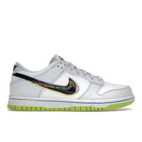 Nike Dunk Low GS 3D Swoosh Vaikams Sportbačiai Balti Juodai-Mėlyni Volt DV3478-100 38