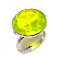 Peridoto brangakmenio 925 svarų sterlingų sidabro žiedas Dydis 8.5