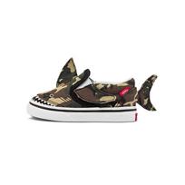 Vans Slip-On V Toddler Camo Shark kūdikiams skirti sportbačiai rudi juodi-balti VN0A7Q4ZASB 19