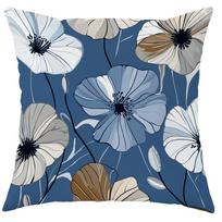 Elegant Blue Floral Pillow Cover: Various Petal Patterns for Home Decoration, Sofa Cushion Cover, Bedroom Room Decoration 16x16in 40x40cm