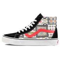 Vans Sk8-Hi Reissue Marokiečių plytelių languotas - Oranžinės spalvos Unisex sportbačiai Daugiaspalviai Juodi VN0A4BV8687 36
