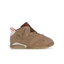Travis Scott x Air Jordan 6 Retro TD Britiškas Chaki Kūdikių Sportbačiai Ruda Burės Ryškiai Karmino DH0692-200 22
