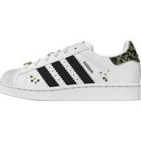 Minecraft x adidas Superstar 2 J Creeper Vaikų sportbačiai Balti Cloud-White Core-Black JQ8749 35½