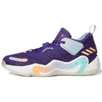 adidas D.O.N. 3 numeris GCA Žaidimų aikštelės Krepšinio Bateliai Vyriški Violetinė Komanda-Koledžas-Violetinė Rūgštinė-Oranžinė GV7264 40
