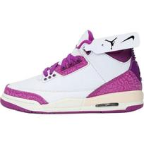 Air Jordan 3 Retro GS Joker Vaikiški sportbačiai Balti Garų žali Ryškiai violetiniai HQ0784-100 36.5