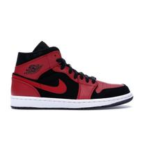 Air Jordan 1 Mid Bred Vyriški sportbačiai Juodi Gym-Red-White 554724-054 41