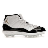 Air Jordan 11 Mid TD Cleat Gratitude Vyriški sportbačiai Balti Juodi Metaliniai-Auksiniai FV5374-107 42.5