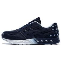 Asics Fuzex Patogūs Kvėpuojantys Žemi Bėgimo Bateliai Vyriški Sportbačiai Tamsiai Mėlyni T6K0N-4923 42.5