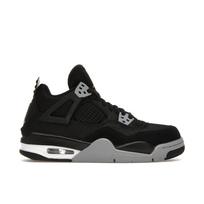 Air Jordan 4 Retro SE GS Juodo Drobės Vaikų Sportbačiai Balti Fire-Red Šviesiai Plieno Pilki DV0553-006 36