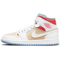 Air Jordan 1 Mid SE Sesame Moteriški kedai Ruda Balta Flash-Crimson CZ0774-200 36