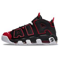 Nike Air More Uptempo 96 Raudonas pirštas Vyriški sportbačiai Juodi University-Red Balti FD0274-001 40