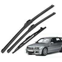 BMW 3 serijos M3 Touring universalui E46 1998-2006 m. Priekiniai ir galiniai valytuvų šluotelės Priekinio stiklo valytuvų šepetėliai 22 +20 +12 Q02-22,Q02-20,T5-12 juoda