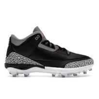 Air Jordan 3 Retro TD Cleat Juodas Cementas Vyriški Sportbačiai Ugnies Raudonumo Cementinės Pilkos Spalvos Balti FZ8626-001 42