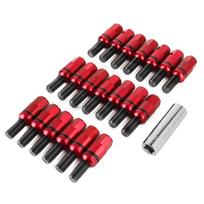 20 vnt. ratų varžtai M14x1,5mm Aliuminio lydinio sutvirtintas sriegiuotas strypas Tinka 718 Boxster (982) 911 CarreraRaudona raudona