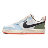 Nike Court Borough Low 2 GS Balti Alabastro dėmėti vaikiški sportbačiai Juodi Sail DX6052-101 35.5