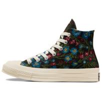 Converse Chuck 70 High Gėlių gobeleno moteriški kedai Juodi Natūralūs-Dramblio kaulo Egretai A11990C 35